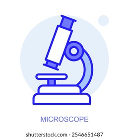 Ikone der Wissenschaft Symbol eines Mikroskops. Isolierte Vektorgrafik. Einfache Linienzeichnung. Bearbeitbarer Strich