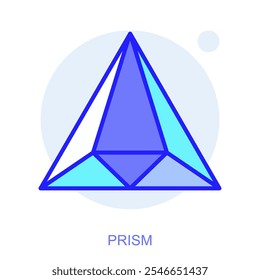 Science icon. Symbol of a Prism. Isolated vector illustration. Simple line drawing. Editable stroke