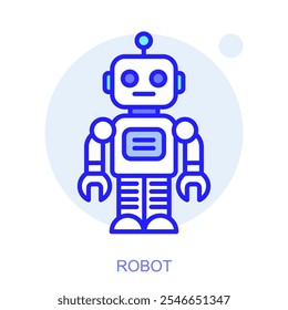 Science icon. Symbol of a Robot. Isolated vector illustration. Simple line drawing. Editable stroke