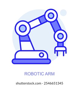 Science icon. Symbol of a Robotic Arm. Isolated vector illustration. Simple line drawing. Editable stroke