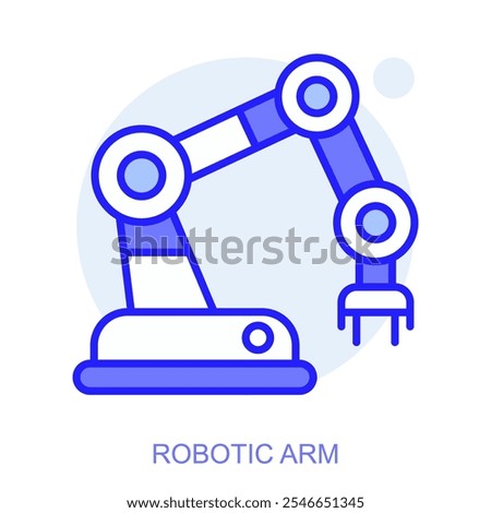 Science icon. Symbol of a Robotic Arm. Isolated vector illustration. Simple line drawing. Editable stroke