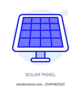 Ícone Ciência. Símbolo de um Painel Solar. Ilustração isolada de vetor. Desenho simples. Traçado editável