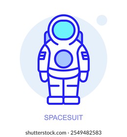 Science icon. Symbol of a Spacesuit. Isolated vector illustration. Simple line drawing. Editable stroke