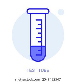 Science icon. Symbol of a Test Tube. Isolated vector illustration. Simple line drawing. Editable stroke