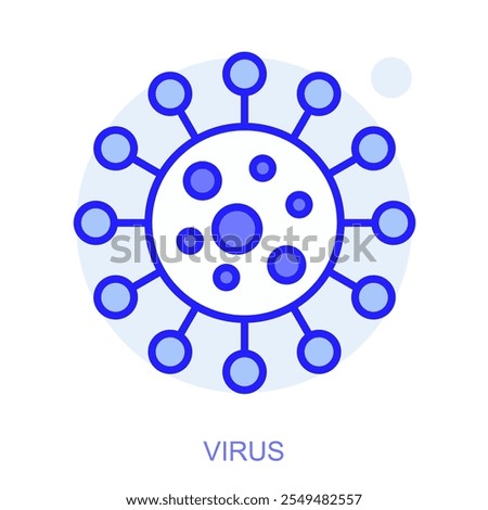Science icon. Symbol of a Virus. Isolated vector illustration. Simple line drawing. Editable stroke