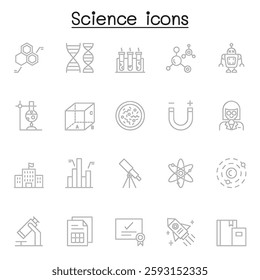 Science icon in thin line style