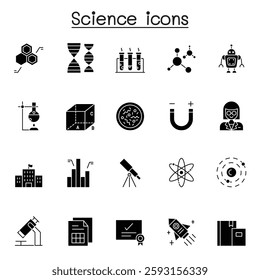 Science icon in thin line style in glyph style