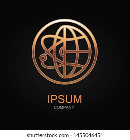 Science icon. Vector Illustration. Design logo element. Isolated on black background.