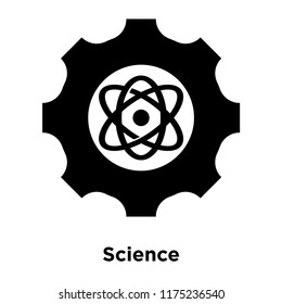 Science icon vector isolated on white background, logo concept of Science sign on transparent background, filled black symbol