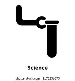 Science icon vector isolated on white background, logo concept of Science sign on transparent background, filled black symbol
