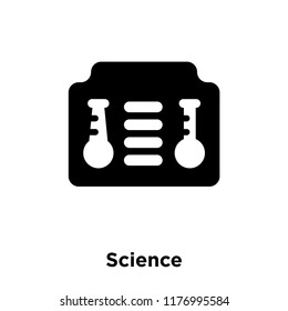 Science icon vector isolated on white background, logo concept of Science sign on transparent background, filled black symbol