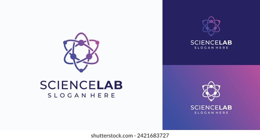 Diseño del logotipo del vector de icono de ciencia con puntos.