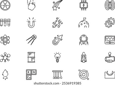 Science Icons Collection ist eine Vektorgrafik mit editierbarem Strich.