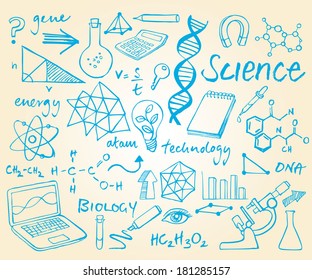 Science Icons Doodle Vector Set Stock Vector (Royalty Free) 181285157 ...