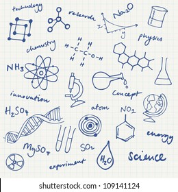 Science Icons Doodles Vector Set