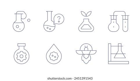 Science icons. Editable stroke. Containing science, ufo, blood, chemistry, chemical.