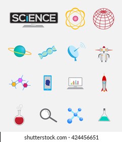 science icons and logo . vector