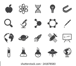 Science icons (modern flat design)