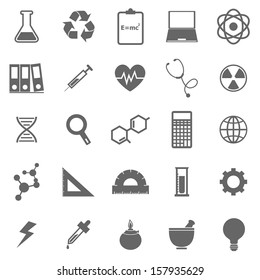 Science icons on white background, stock vector