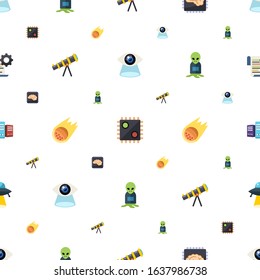 science icons pattern seamless. Included editable flat Vision, AI Decision, Artificial Intelligence, telescope, asteroid, alien, Big data icons. science icons for web and mobile.