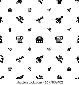science icons pattern seamless. Included editable filled Astronomy, observatory, coat, space station, Self-learning, rocket, alien, eLearning icons. science icons for web and mobile.