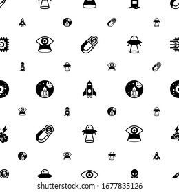 science icons pattern seamless. Included editable filled Attract, spaceship, alien, Vision, space exploration, ufo, galaxy, Brain storm icons. science icons for web and mobile.