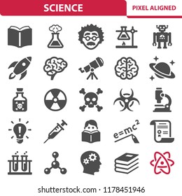 Science Icons. Professional, pixel perfect icons, EPS 10 format.