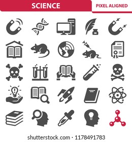 Science Icons. Professional, pixel perfect icons, EPS 10 format.