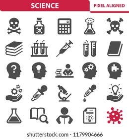 Science Icons. Professional, pixel perfect icons, EPS 10 format.