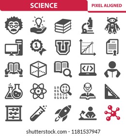 Science Icons. Professional, pixel perfect icons, EPS 10 format.