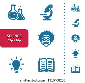 Science Icons. Professional, pixel perfect icons, EPS 10 format, optimized for 32p and 16p (4x magnification for preview).