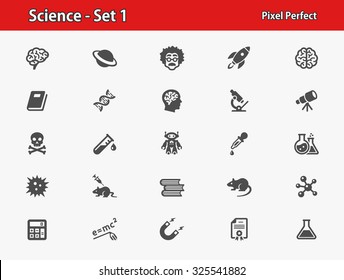 Science Icons. Professional, pixel perfect icons optimized for both large and small resolutions. EPS 8 format.