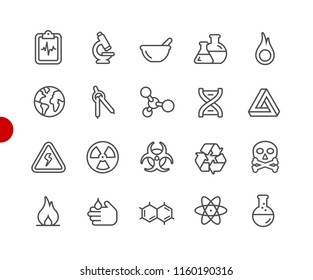 Science Icons // Red Point Series - Vector line icons for your digital or print projects.