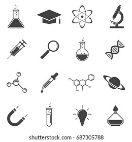 Conjunto de iconos de la ciencia