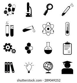 Science icons set illustration