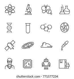 Science icons set. Line with Editable stroke