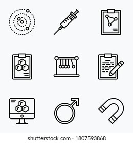 Science icons set line with white back ground - vector