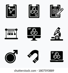 Science icons set line with white back ground - vector