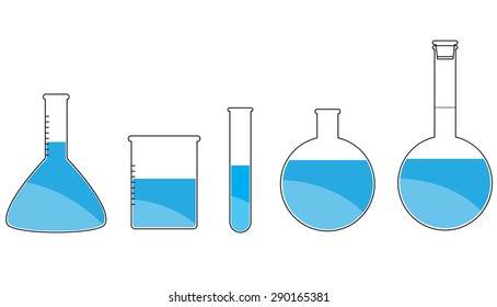 Ícones de ciência definidos em fundo branco.