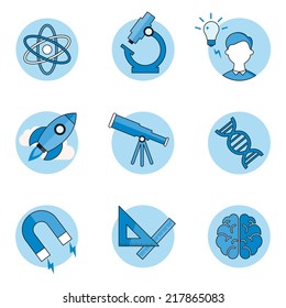 Science icons set, outline style 