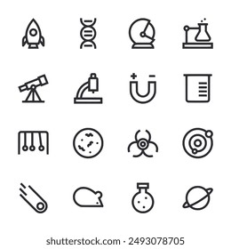 Science  icons set vector illustration