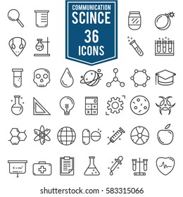 Science icons, technology science medical set, illustration Eps10