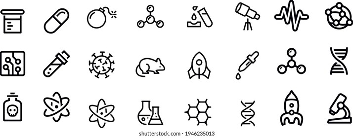 Science Icons vector design outline