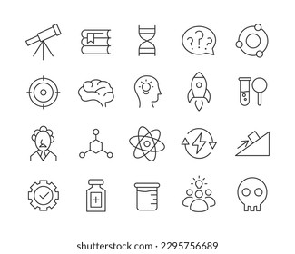 Science Icons - Vektorlinie. Bearbeitbarer Stroke.