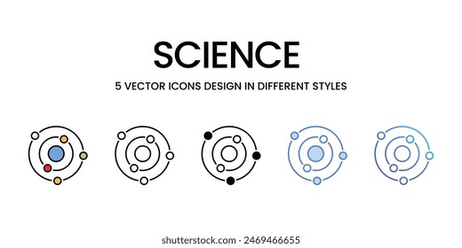 Wissenschaft Icons Vektorgrafik Set Stock Illustration.