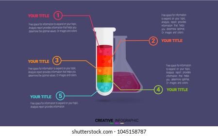 Science infographic, medicine, chemistry  in Tube experiments, test tube. Abstract infographics. can be used for infographics, Vector Illustration, steps or processes.