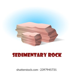 Science infographics vector illustration. Volcanic eruption. Sedimentary rock on white background