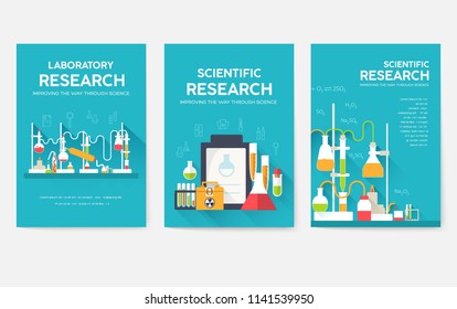 Science Information Cards Set Laboratory Template Stock Vector (Royalty ...