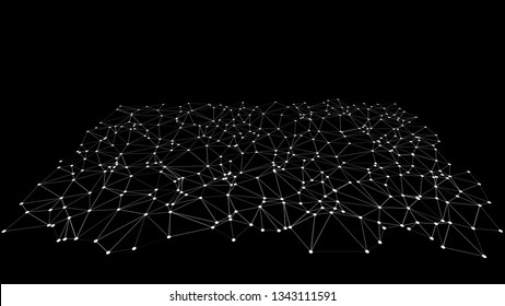 Science innovation diagram idea, vector triangle shape line connected