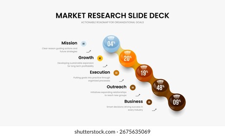 Layout da apresentação do gráfico de cinco elementos da Science Innovation. Consultoria Portfólio Apresentação de slides Modelo Vetor Ilustração. Estratégia da empresa 5 Opção Infográfico Frame Design.